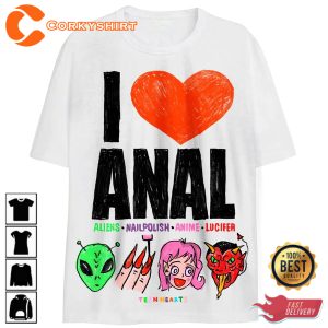 Funny I Love Anal Aliens Nailpolish Anime Lucifer T-Shirt