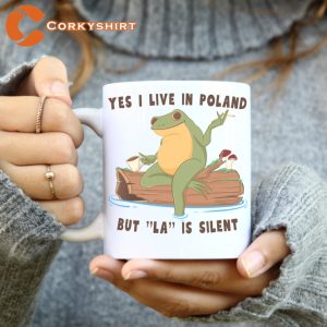 Funny Yes I Live In Poland Weird Frog Meme Toad Ceramic Coffee Mug