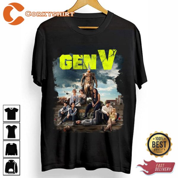 Gen V Superhero Lizze Broadway Jaz Sinclair TV Series Movie Boys Fan Gift T-Shirt