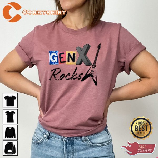 Gen X Rocks Best Generation Rock and Roll Vintage Style T-Shirt