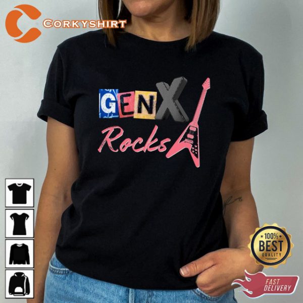 Gen X Rocks Best Generation Rock and Roll Vintage Style T-Shirt