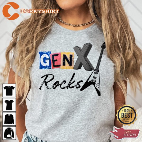 Gen X Rocks Best Generation Rock and Roll Vintage Style T-Shirt