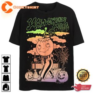 Halloween Magic Lady Pumpkin T-Shirt