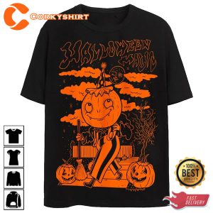 Halloween Magic Lady Pumpkin T-Shirt