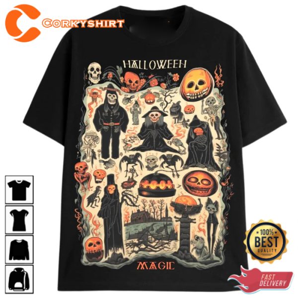 Halloween Pumpkin Witch T-Shirt