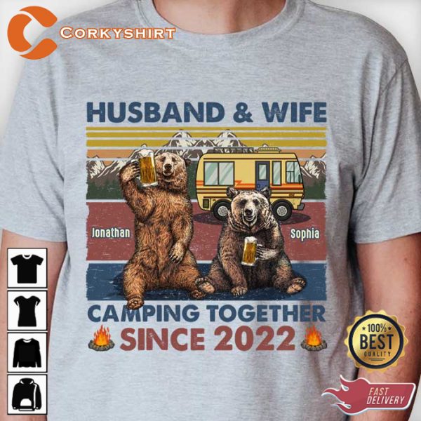 Husband  Wife Adventuring Together Personalized T-shirt