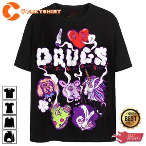 I Love Drugs Satan Evil T-Shirt