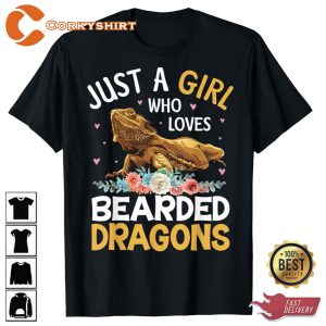 Just A Girl Who Loves Bearded Dragons Reptile Lover T-shirt