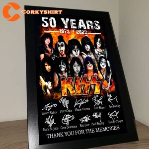 Kiss Band 50th Anniversary 1973-2023 Thank You For The Memories Poster