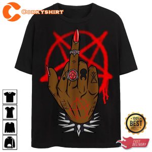 Metal F Finger Satan Evil T-Shirt