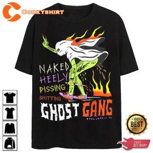 Naked Heely Pissing GHOST GANG T-Shirt