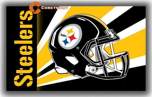 Pittsburgh Steelers Football Team Helmet Memorable Flags