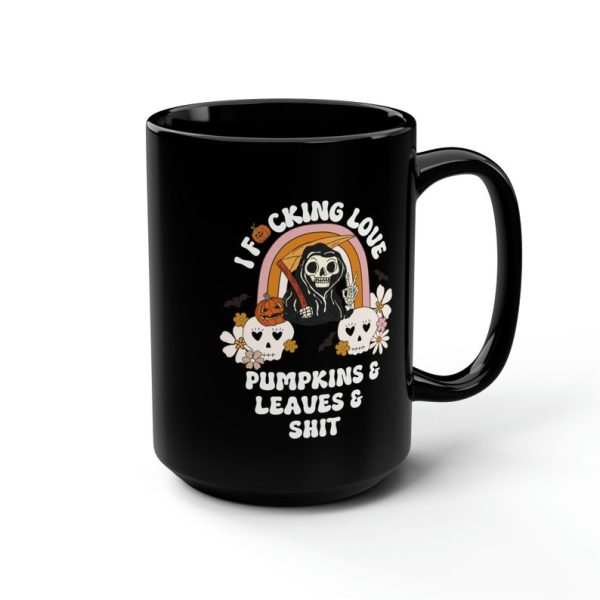 Pumpkins And Leaves Grim Reaper Funny Halloween Coffee Mug