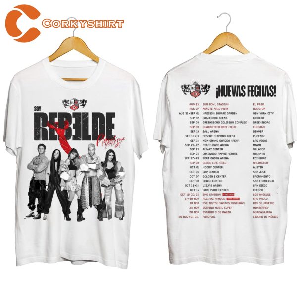 RBD 2023 Merch The Soy Rebelde Tour Dates T-shirt