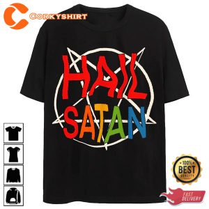 Rainbow Hail Satan Devil Sign T-Shirt