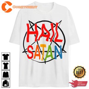 Rainbow Hail Satan Devil Sign T-Shirt