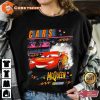 Retro Disney Pixar Cars Lightning Mcqueen Palm Tree Sunset Cartoon T-Shirt