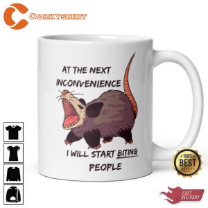 Screaming Possum Funny Opossum Ceramic Coffee Mug