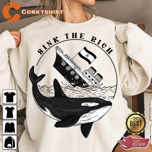 Sink The Rich Gladys The Yacht-Sinking Trendy T-Shirt