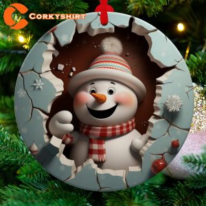 Snowman Ornament 3D Christmas Decoration Holiday Gift