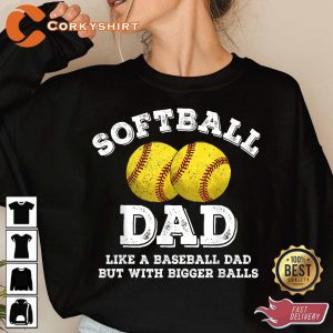 Softball Dad Fathers Day Gift Family Softball Daddy Gift Sweatshirt