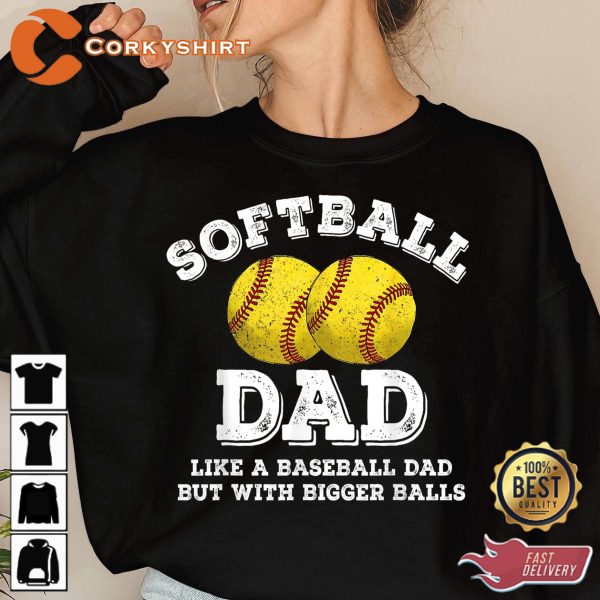 Softball Dad Fathers Day Gift Family Softball Daddy Gift Sweatshirt