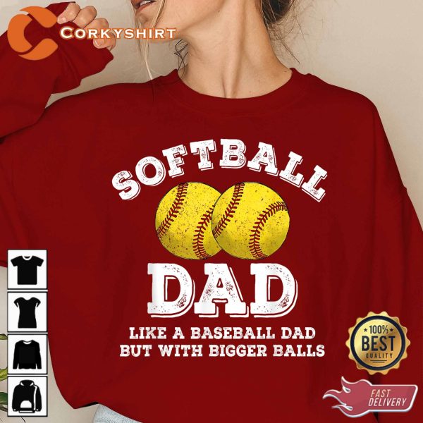 Softball Dad Fathers Day Gift Family Softball Daddy Gift Sweatshirt