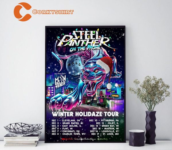 Steel Panther Tour Dates 2023 Winter Holidaze Concert Poster