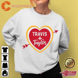 Taylor Swift Travis Kelce Heart Decal Fans Support Sweatshirt