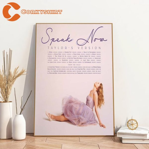 Taylors Version Speak Now Album Enchanted Tour Merch Wall Art Poster