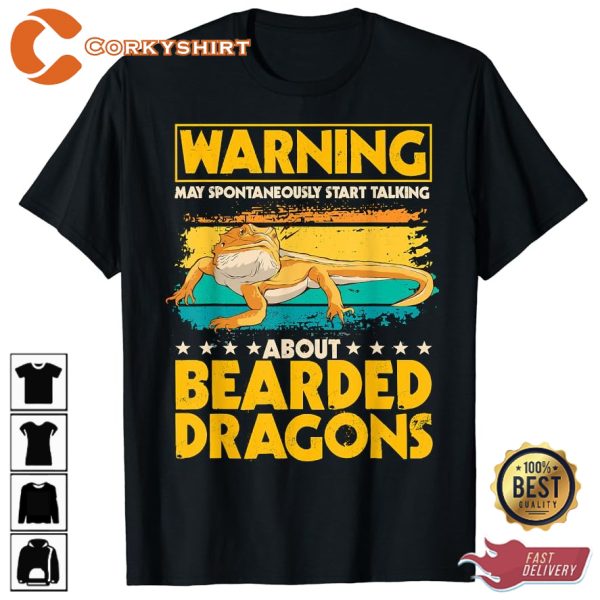 Warning Bearded Dragons Reptile Lover T-shirt
