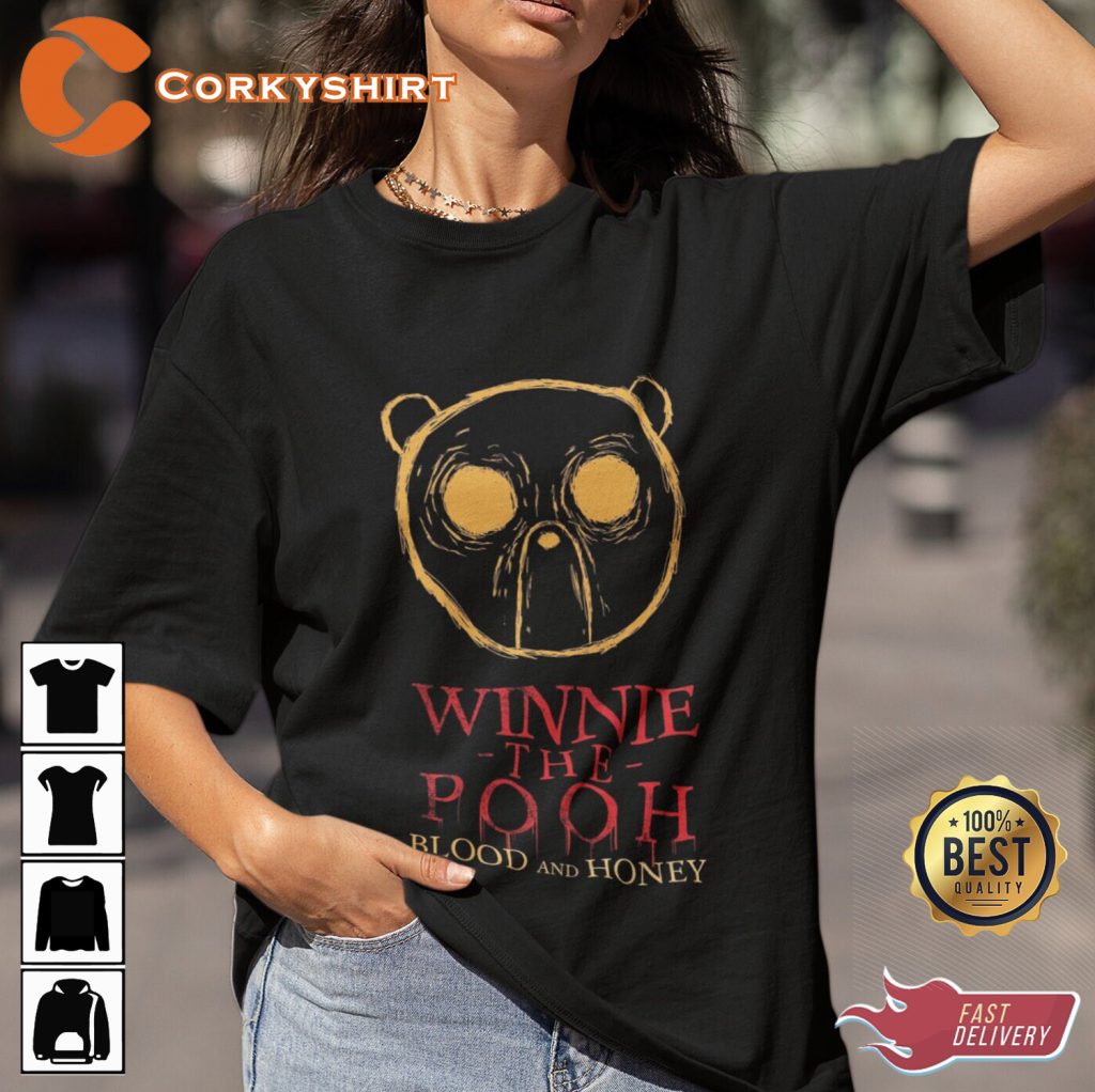 Winnie The Pooh Horror Movie Blood And Honey Halloween Shirt