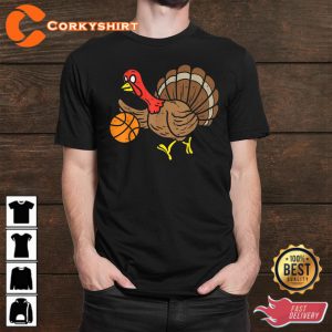 Basketball Player Turkey Funny Thanksgiving Day Hoodie Shirt