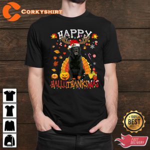 Black Lab Happy Hallothanksmas Thanksgiving Shirt, Hoodie
