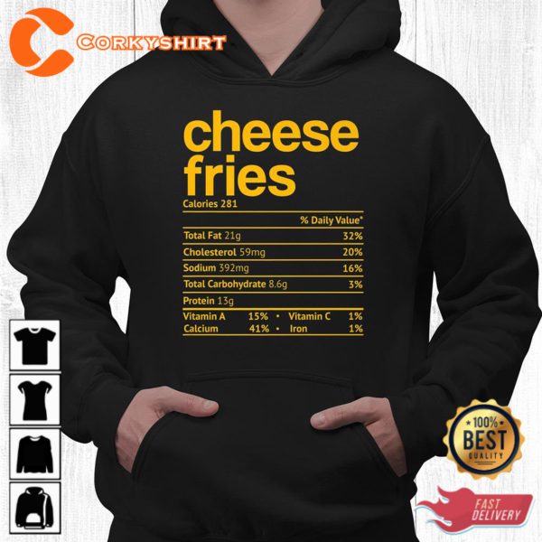 Cheese Fries Nutrition Fact Funny Thanksgiving Christmas Sweatshirt