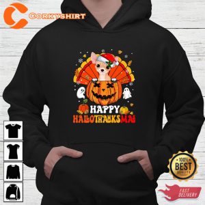 Chihuahuas Dog Happy Hallothanksmas Halloween Thanksgiving Sweatshirt