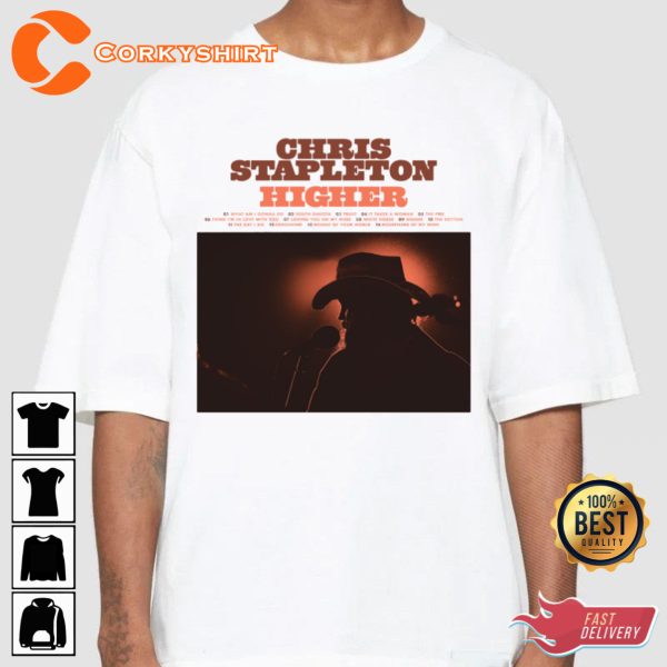 Chris Stapleton Higher Album Cover Tracklist Shirt