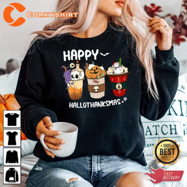 Coffee Halloween Thanksgiving Christmas Sweatshirt