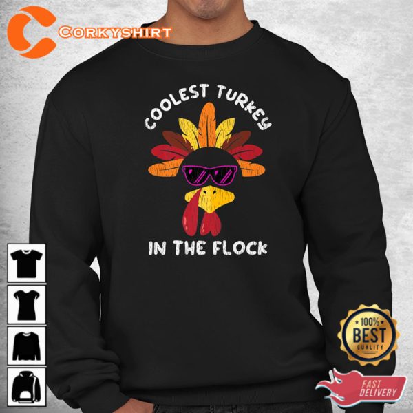 Coolest Turkey In The Flock Family Matching Thanksgiving Sweatshirt