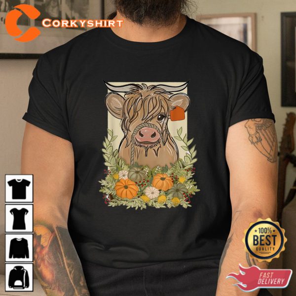 Cow Pumpkin Thanksgiving Cow Sweatshirt