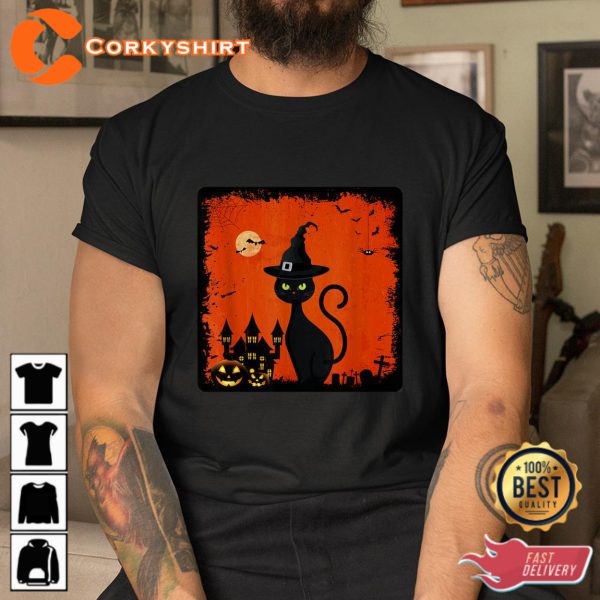 Cute Cat Pumpkin Halloween Thanksgiving Halloween T Shirts