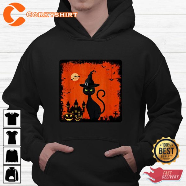 Cute Cat Pumpkin Halloween Thanksgiving Halloween T Shirts