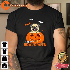 Cute Halloween Pug Dog Pumpkin Costumes Thanksgiving Sweatshirt