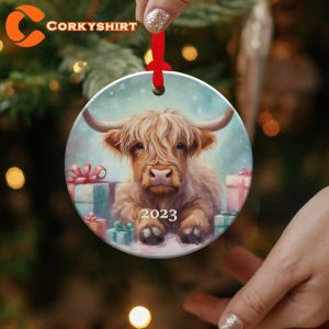 Cute Highland Cow Ornament Christmas Decoration Holiday Gift