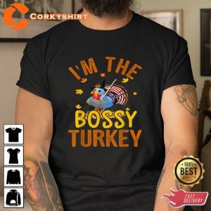 Cute Im The Bossy Turkey Family Matching Thanksgiving Sweats