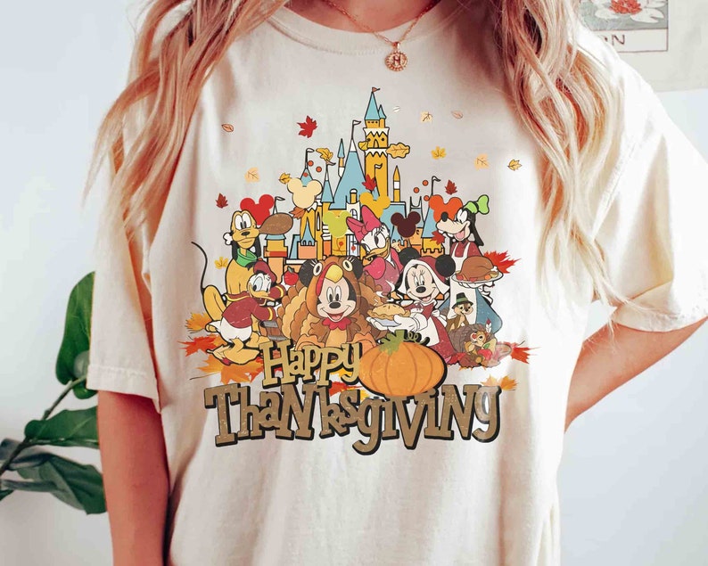 Cute Mickey and Friends Happy Thanksgiving Shirts