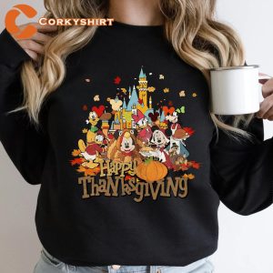 Cute Mickey and Friends Happy Thanksgiving Shirts