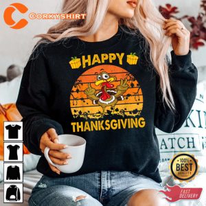 Cute Peace Turkey Happy Thanksgiving 2024 T Shirt