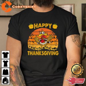Cute Peace Turkey Happy Thanksgiving 2024 T Shirt