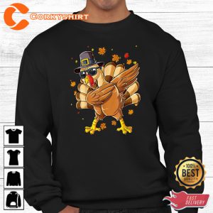 Dabbing Turkey Thanksgiving Day Funny Pilgrim Sweatshirt